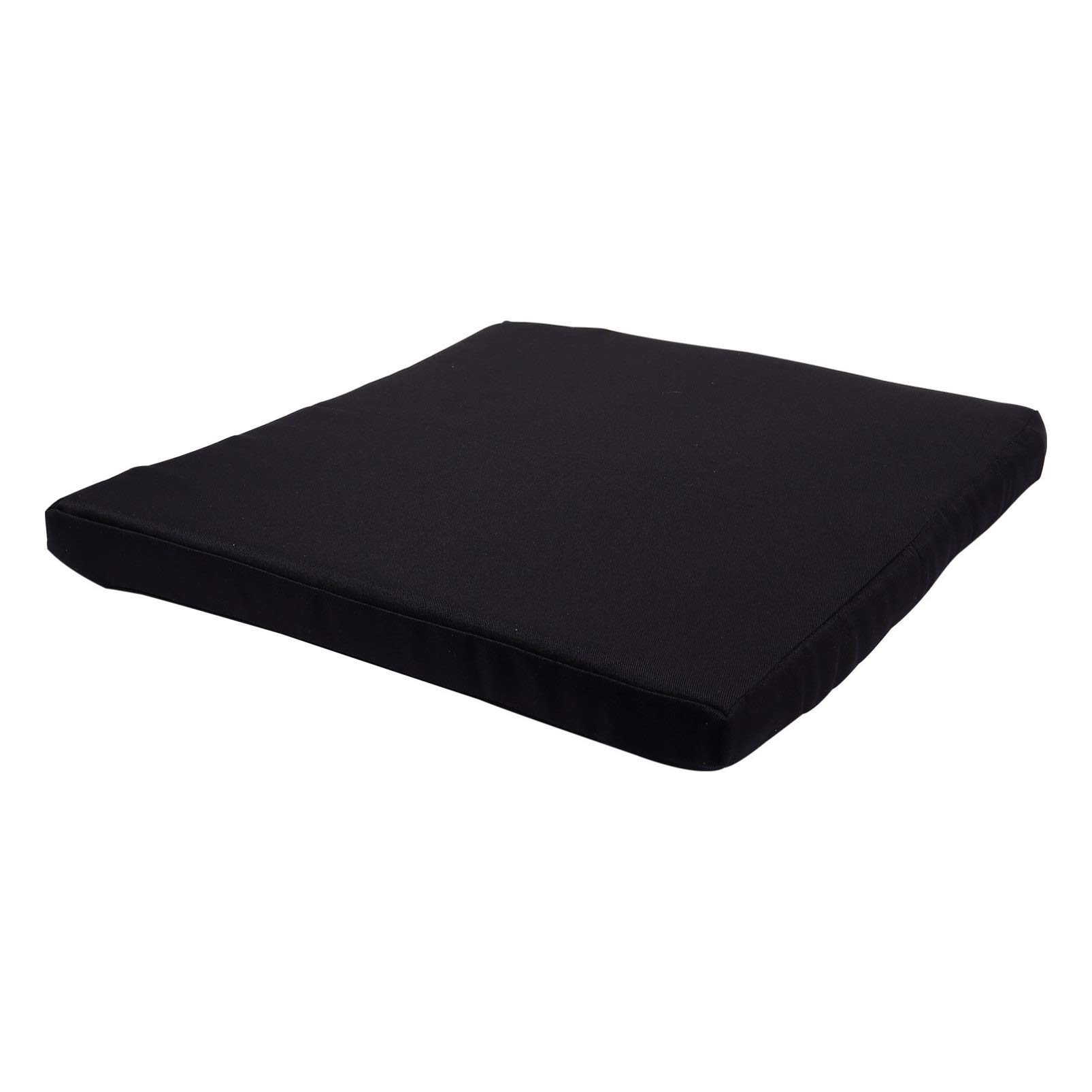 YARNOW Black Outdoor Chair Seat Cushion - 40x40cm Square Sponge Sofa Cushion, Washable & Detachable Seat Pad for Patio, Garden, Deck, and Indoor Use
