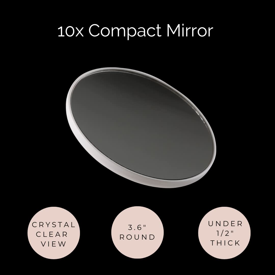 10x Magnification Makeup Mirror with LED Lights - Perfect for Vanity, Travel & Professional Makeup Artists