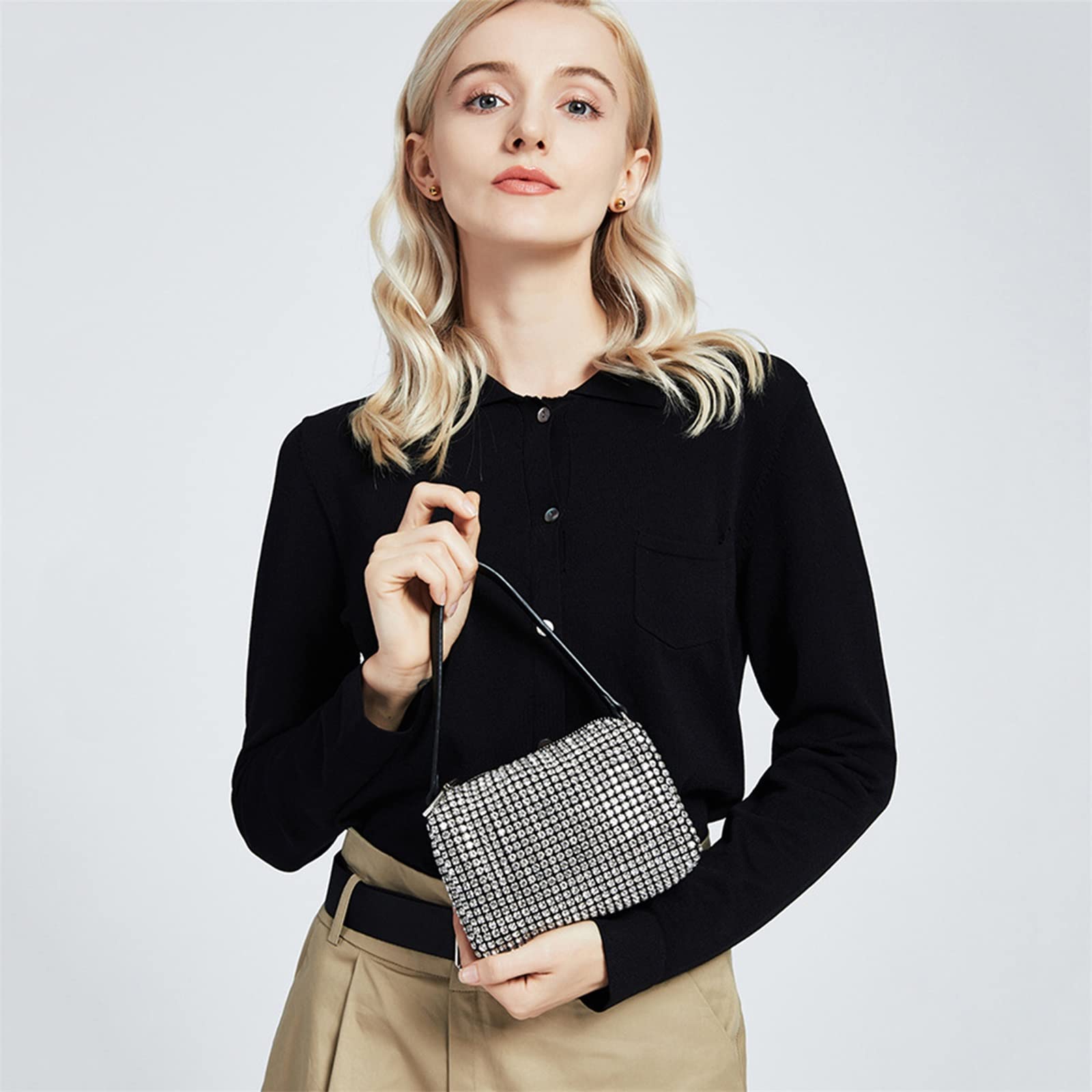 Sparkling Rhinestone Crossbody Bag for Women - Elegant Crystal Evening Clutch Purse with Shiny Bling Design for Wedding, Prom, Cocktail Party & Date Night | Perfect Luxury Accessory for Special Occasions