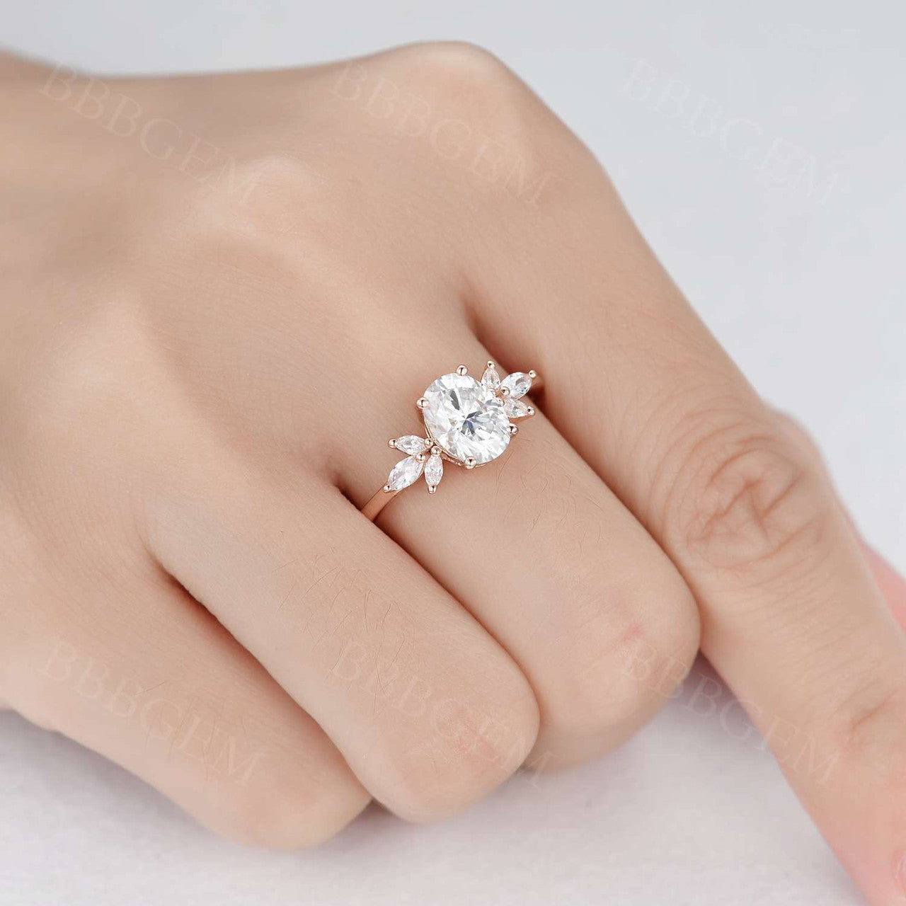 14K Rose Gold Oval Moissanite Engagement Ring - Wedding, Promise & Anniversary Jewelry for Women | Perfect for Proposals, Bridal Sets & Special Occasions