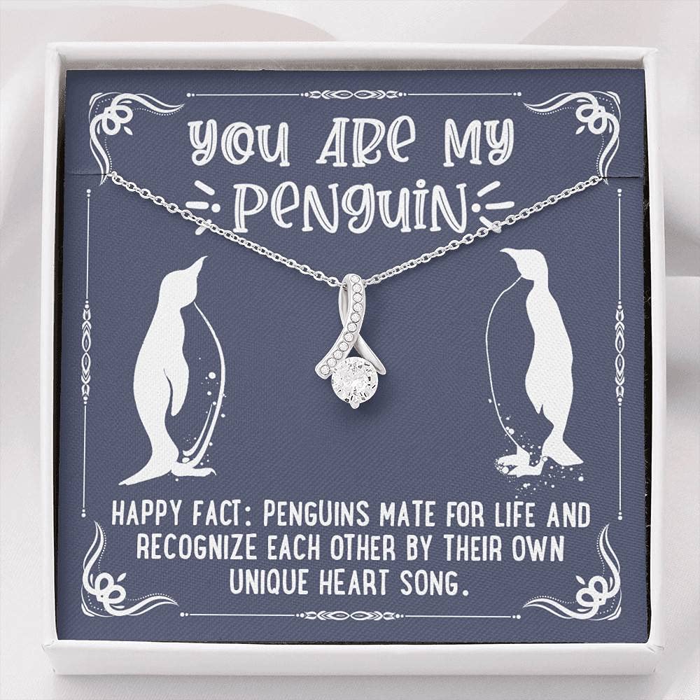 You Are My Penguin Alluring Beauty Necklace - Inspirational Quote Gift for Her - Elegant Mahogany Luxury Box - Perfect for Anniversaries, Birthdays & Romantic Occasions