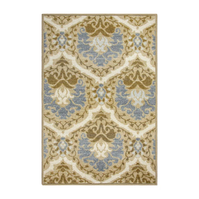 Chloe Floral Damask Non-Slip Washable Indoor Area Rug - Soft Living Room Carpet, Bedroom Runner for Home Decor