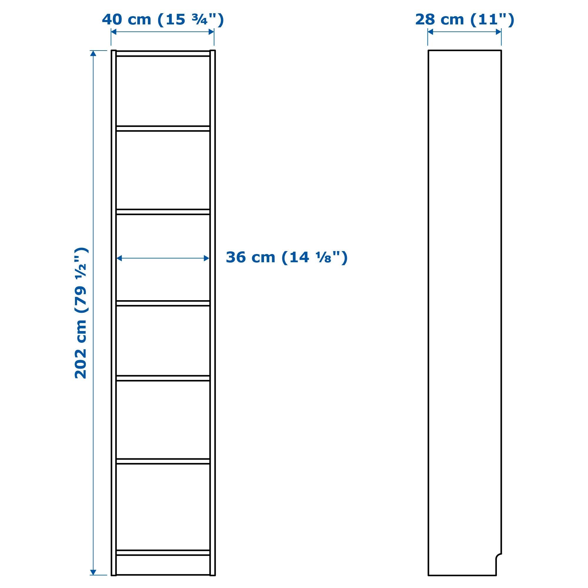 IKEA Billy Bookcase - White Bookshelf with Adjustable Shelves for Home Office, Living Room & Bedroom Storage & Organization