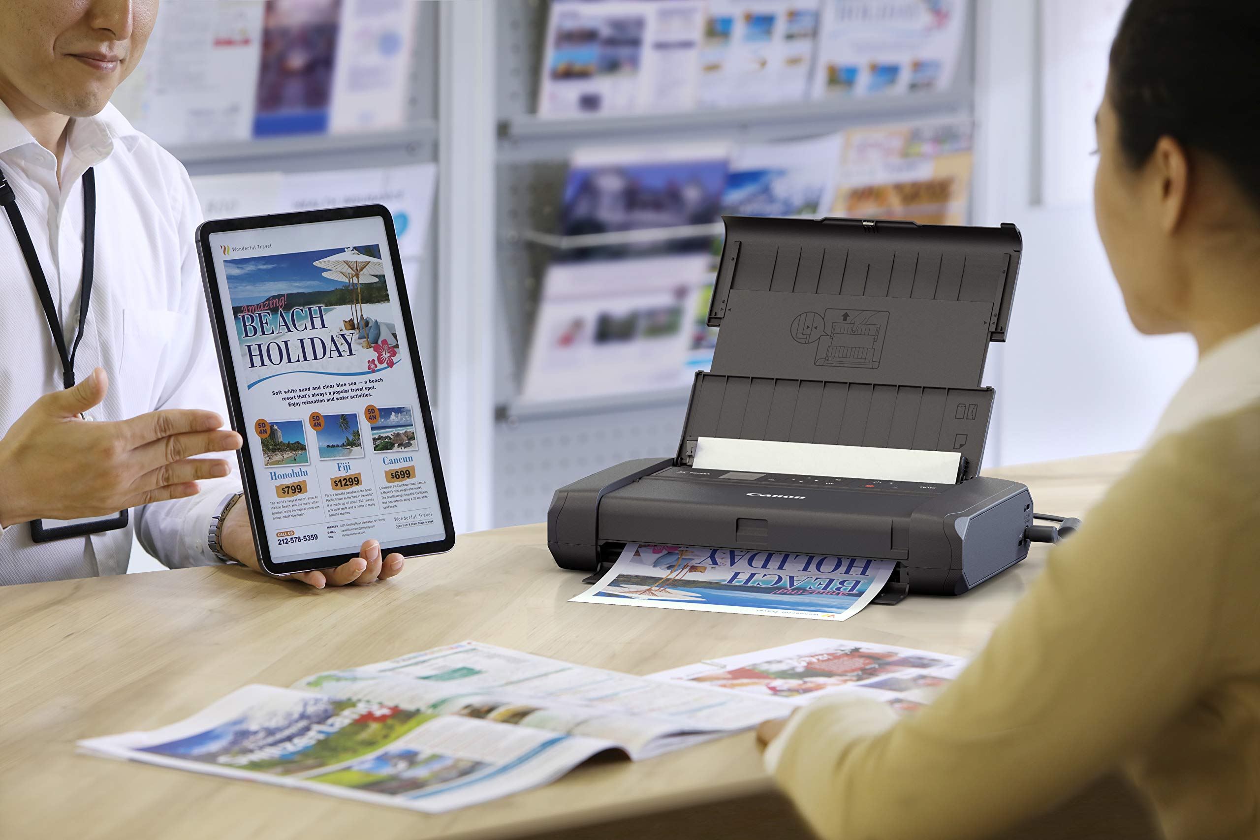 Canon PIXMA TR150 Wireless Portable Color Printer with Bluetooth - Compact Mobile Printing for Home, Office & Travel | High-Quality Photo & Document Printing