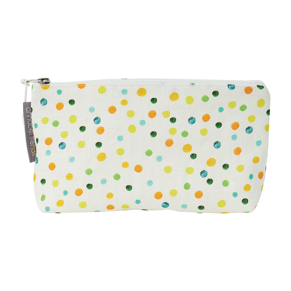 Annabel Trends Small Linen Cosmetic Bag with Amalfi Spot Design - Perfect for Travel, Makeup Storage & Gift Giving