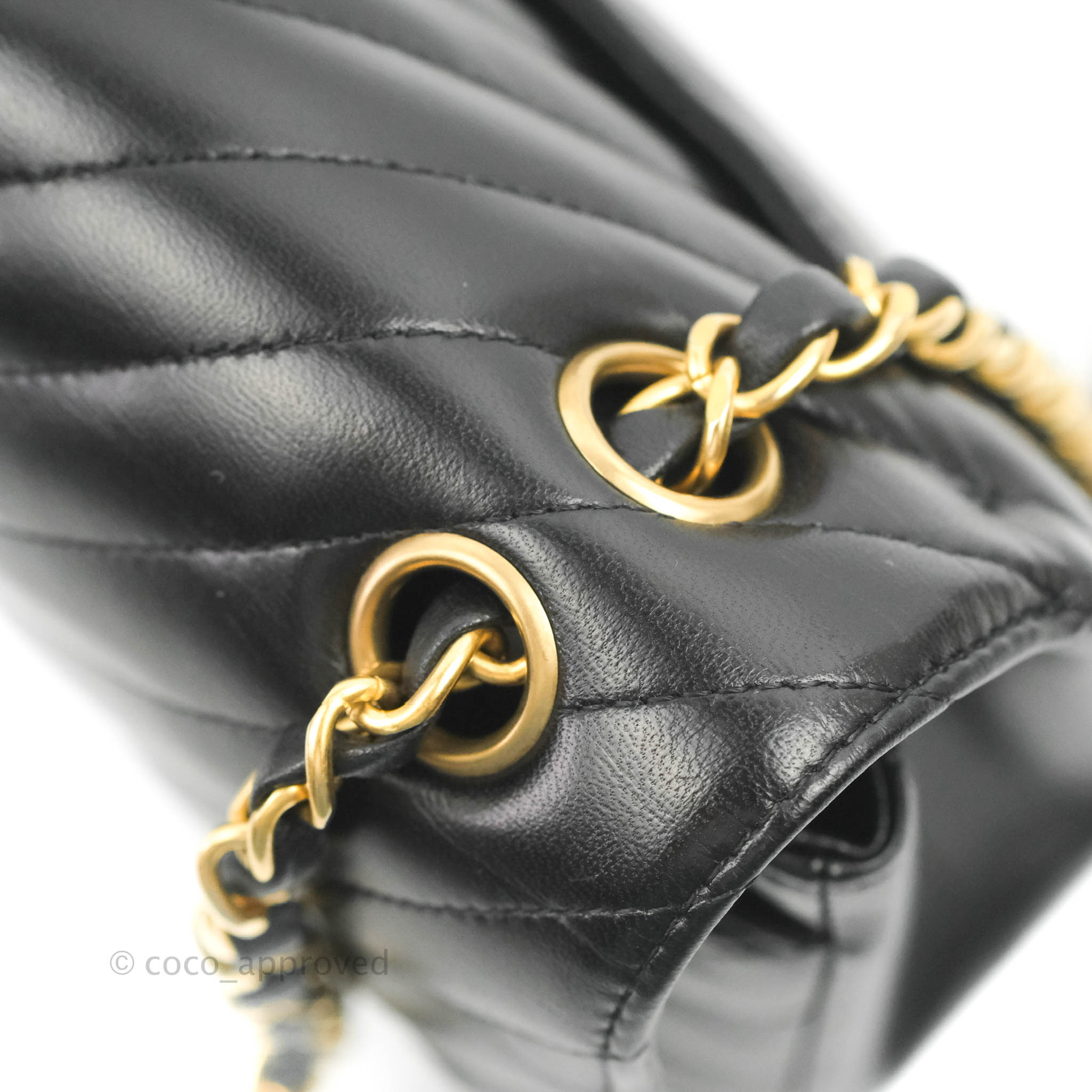 Chanel Classic Chevron Small Medium Double Flap Bag Black Lambskin Leather with Gold Hardware - Luxury Crossbody Purse for Women, Perfect for Date Night & Special Occasions