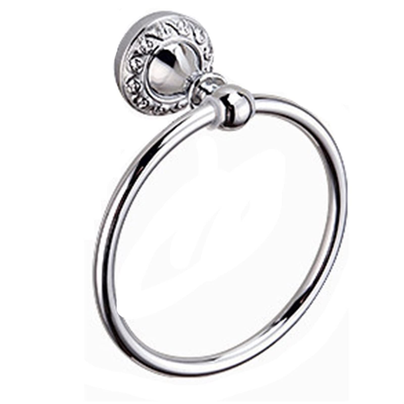 Luxury Crystal Silver Towel Ring Holder - Wall Mounted Bathroom & Kitchen Towel Hanger - Elegant Bathroom Hardware Accessories for Spa, Hotel, and Home Decor