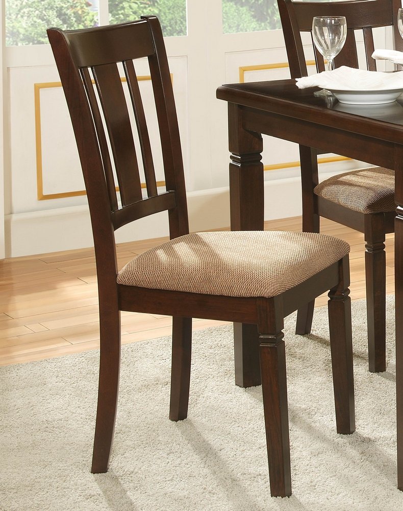 Homelegance Devlin Side Chairs in Espresso Finish - Set of 2 Dining Chairs for Kitchen, Dining Room, or Breakfast Nook - Sturdy Wooden Accent Chairs with Padded Seat