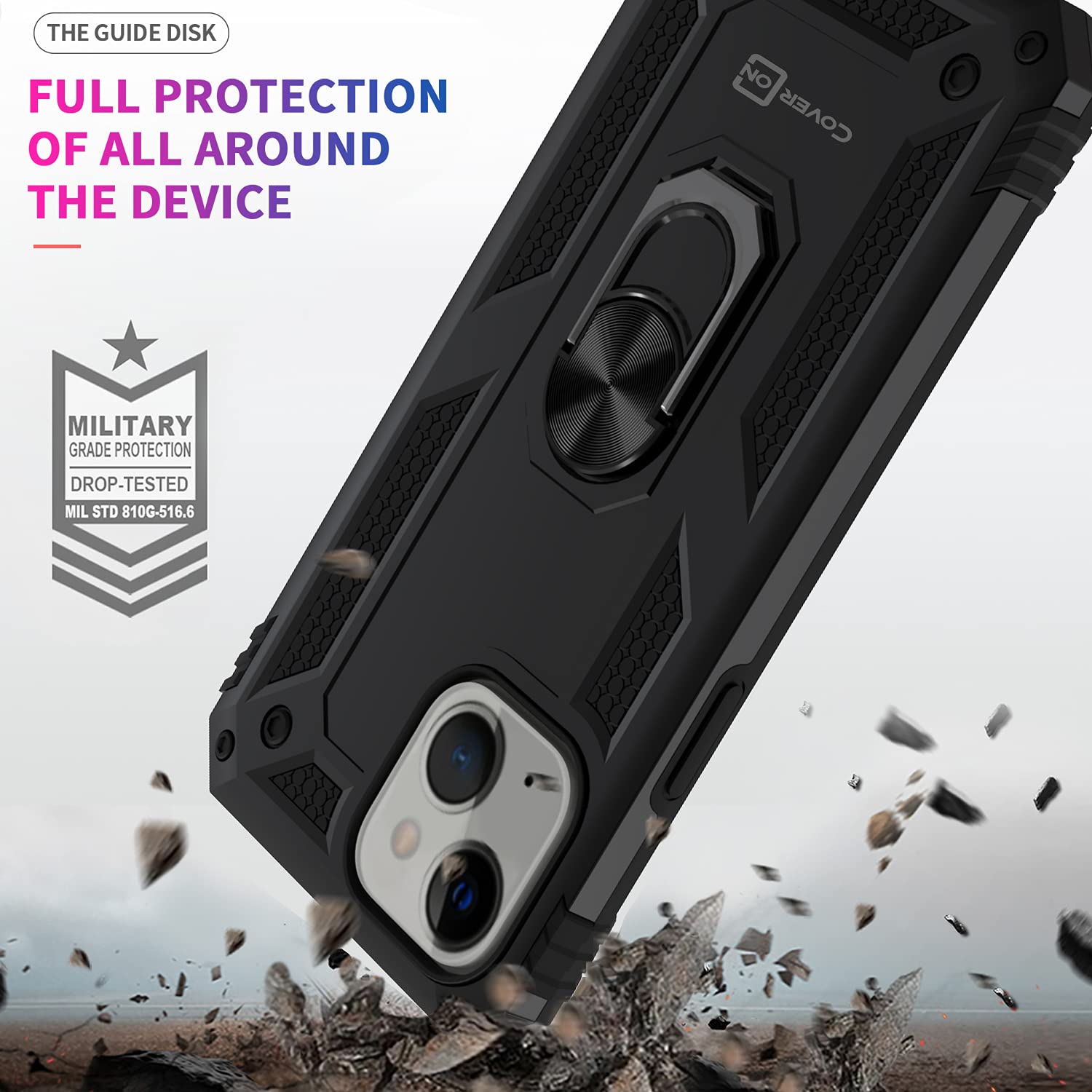 CoverON Rugged Magnetic Mount Case for Apple iPhone 13 - Shockproof Protective Phone Cover with Strong Magnet (Black) | Perfect for Outdoor Adventures, Work & Daily Use