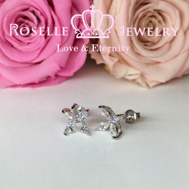 Elegant Marquise Floral Stud Earrings for Women - Dainty Flower Jewelry Gift for Her - Perfect for Weddings, Parties & Everyday Wear
