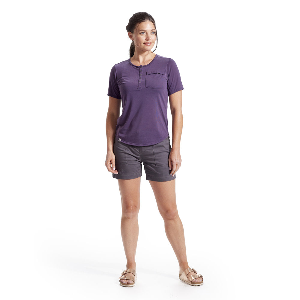 Women's Rove Tech Henley Long Sleeve Shirt - Moisture Wicking & Breathable Activewear for Hiking, Yoga & Outdoor Adventures
