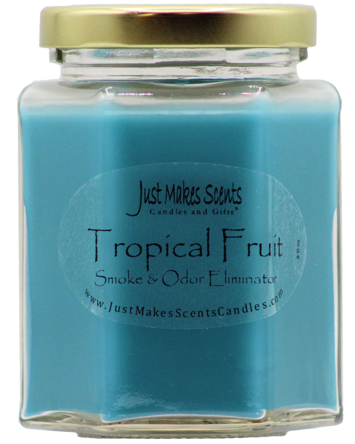 Just Makes Scents Tropical Fruit Scented Candle - Hand Poured in USA, Natural Smoke & Odor Eliminator for Home, Kitchen, Bathroom - Long Lasting Aromatherapy for Relaxation & Stress Relief