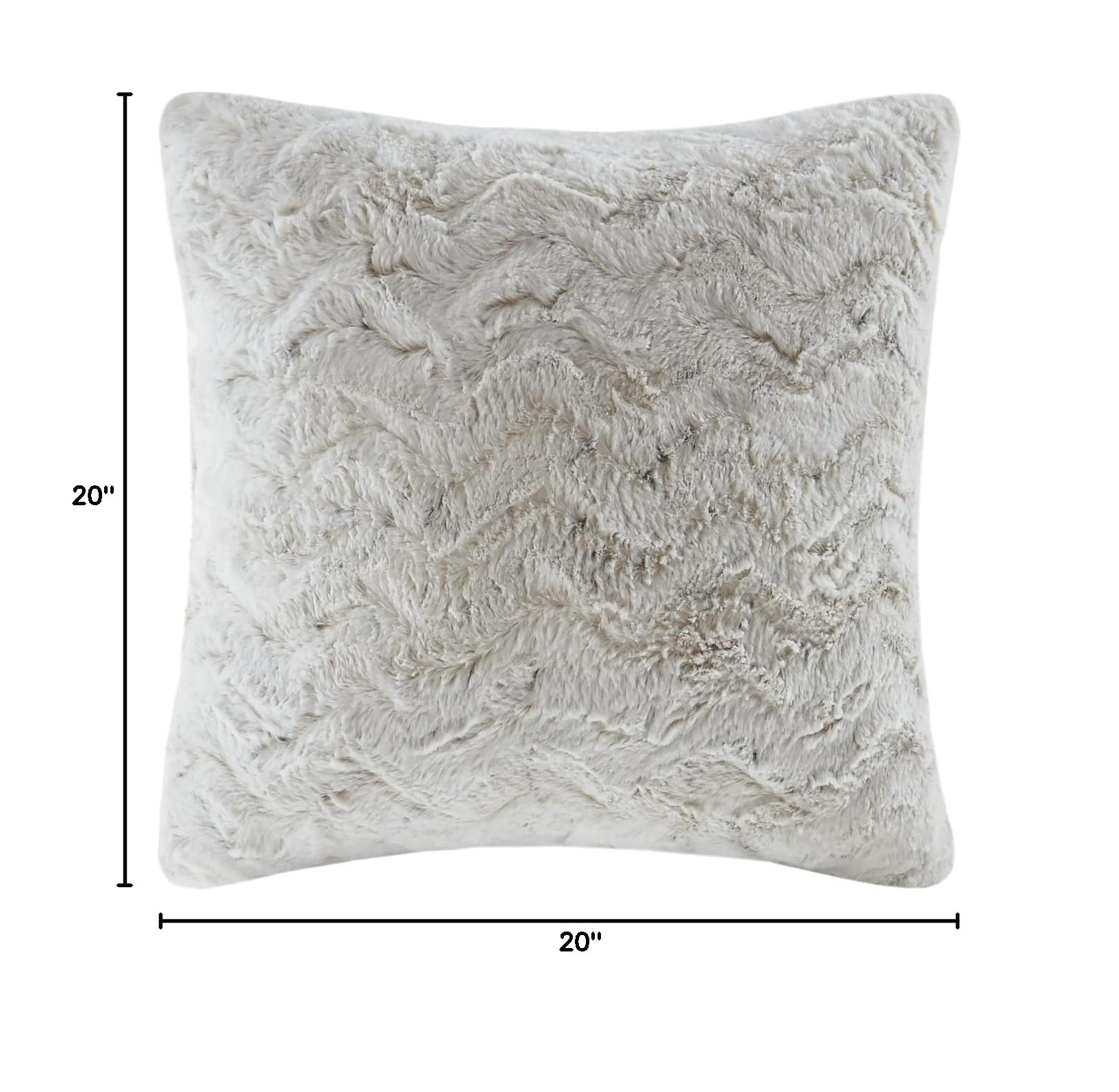 Madison Park Zuri Faux Fur Ombre Stripe Ultra Soft Luxury Decorative Throw Pillows for Couch, Sofa, Bed - Includes Insert - 18x18 Inches - Snow Leopard Print - Perfect for Living Room, Bedroom & Home Decor