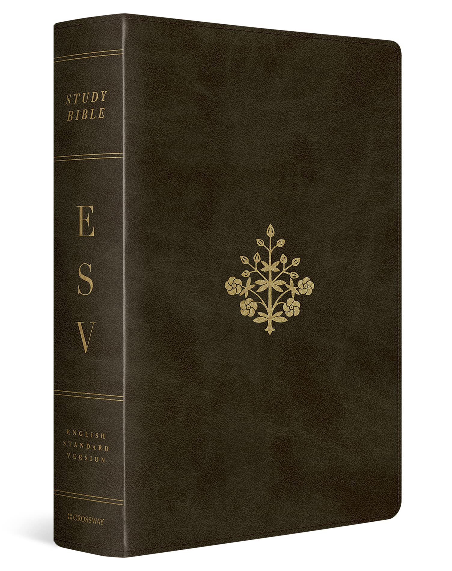 ESV Study Bible - TruTone Olive Branch Design Leather Bible for Men & Women | Perfect for Church, Bible Study Groups & Personal Devotion