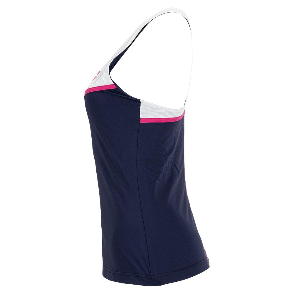 Fila Women's Bevans Park Laser Racerback Tank Top - Breathable Workout Shirt for Running & Gym - Ceramic/Orange/White - Athletic Performance Apparel for Yoga & Fitness Training
