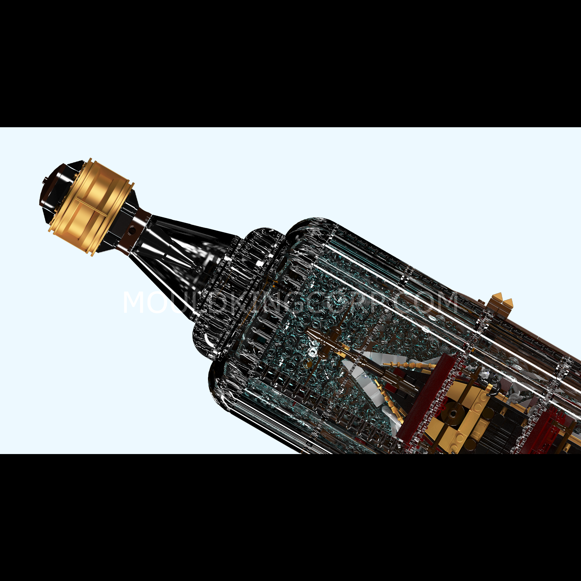 Mould King 10066 Queen Revenger Ship in a Bottle Building Set - 2,488 Piece Model Kit | Perfect for Collectors, DIY Enthusiasts & Home Decor