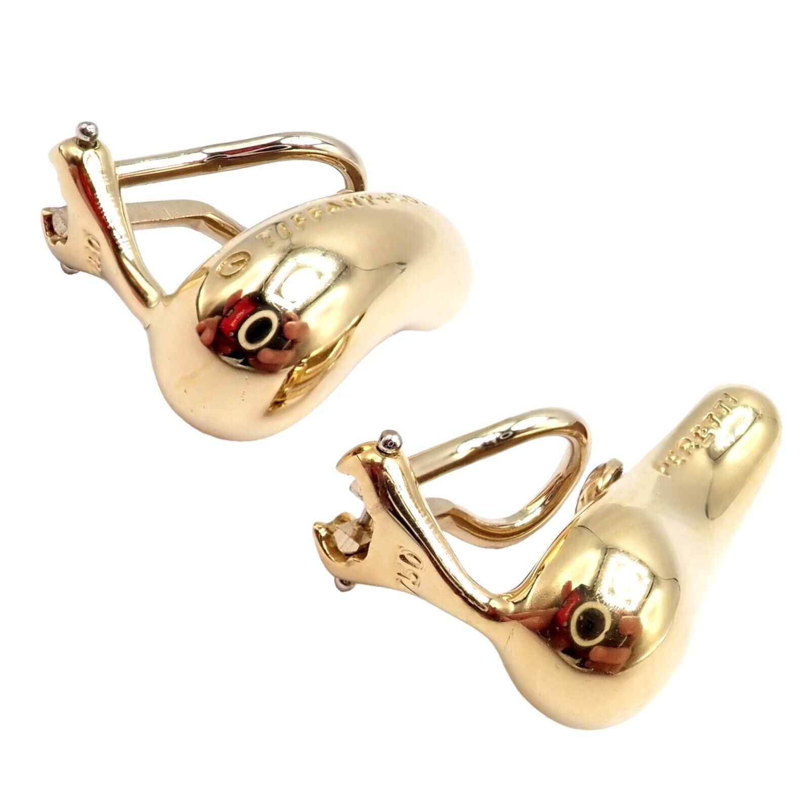 Authentic Tiffany & Co Peretti 18k Yellow Gold Teardrop Earrings for Women - Luxury Fine Jewelry Gift for Anniversary, Birthday & Special Occasions - Elegant Dangle Earrings for Party, Wedding & Evening Wear