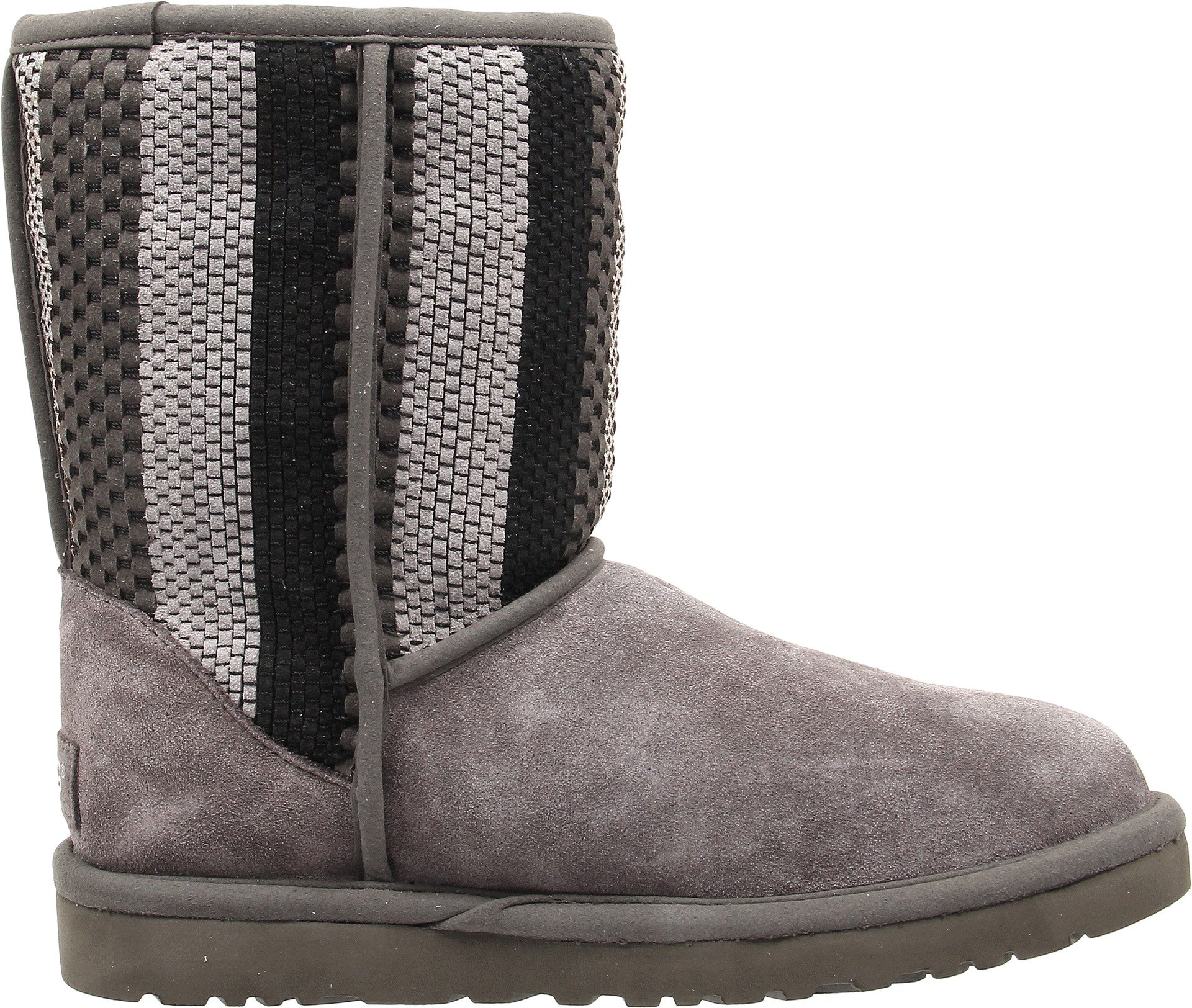 UGG Women's Classic Short Woven Suede Boots - Waterproof Winter Boots for Women, Comfortable Warm Snow Boots with Suede Upper - Perfect for Cold Weather, Snow Days & Casual Outfits
