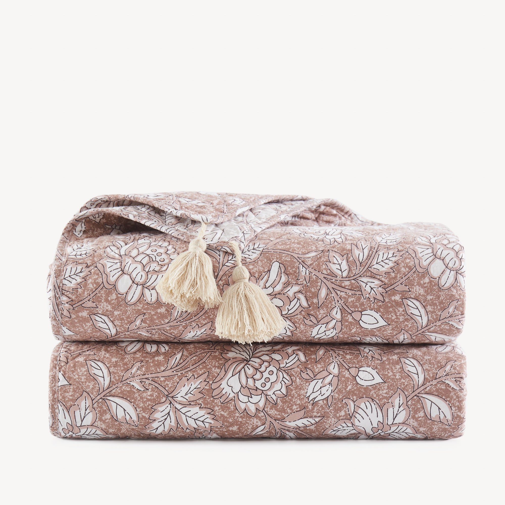 Zara Floral Block Reversible Cotton Throw Blanket - Soft & Cozy All-Season Blanket for Couch, Bed, Sofa & Outdoor Use