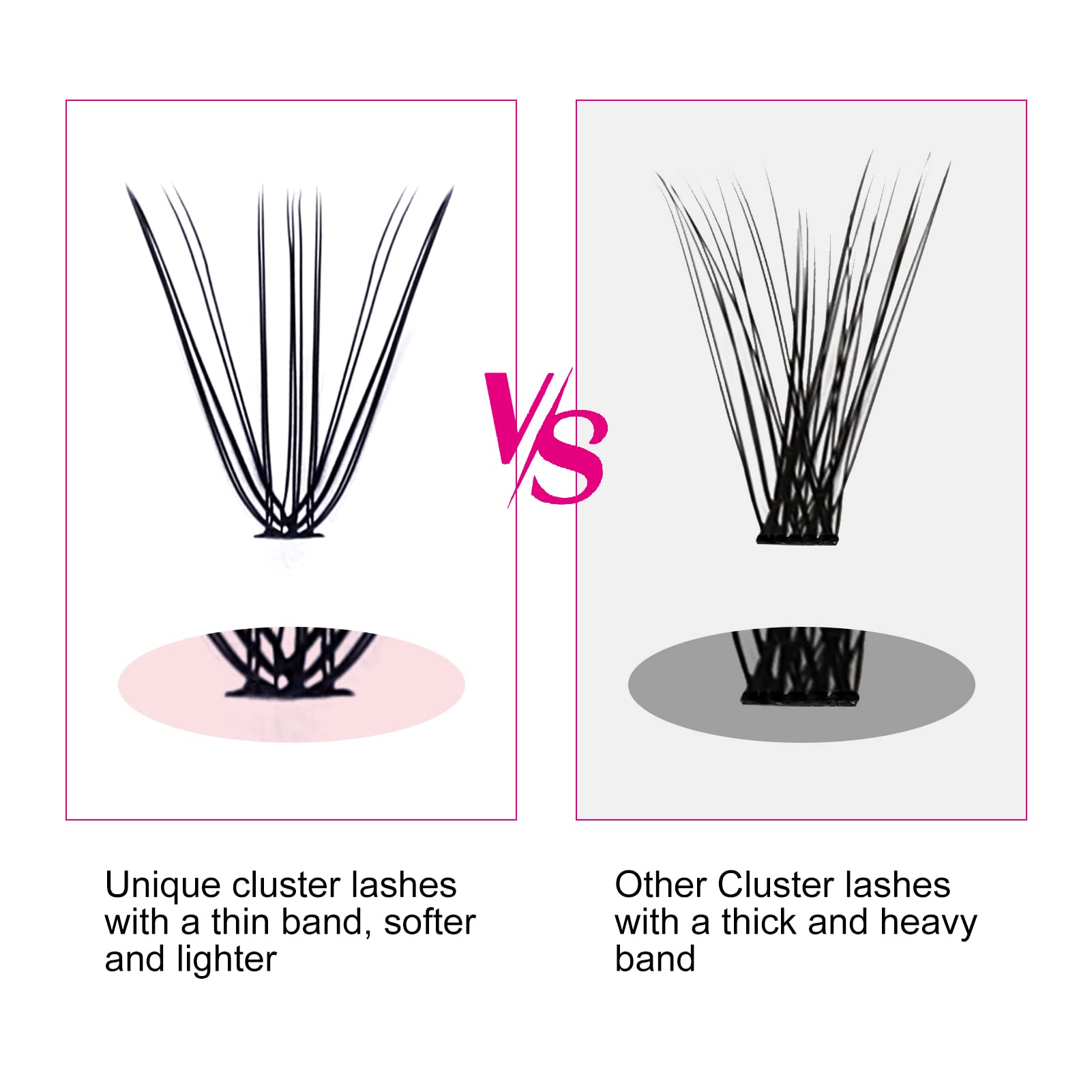 20D Black Mink Individual Cluster Lash Extensions - Mixed Tray (8-15mm, 0.07mm) for DIY Professional Makeup | Natural Looking Volume & Length | Perfect for Weddings, Parties & Daily Wear