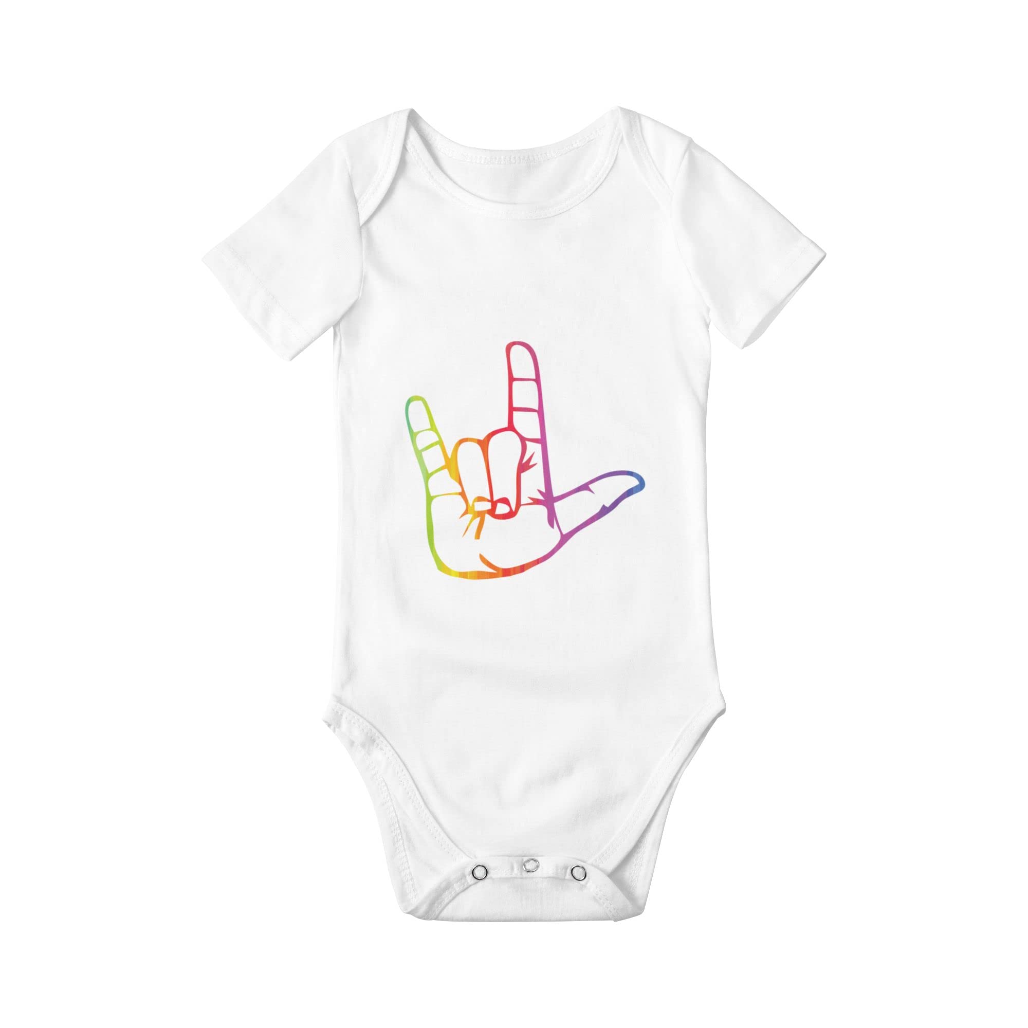 ASL I Love You Sign Language Baby Romper - Newborn Girl & Boy Bodysuit Jumpsuit - Cute Infant Clothes for Photos, Gifts & Everyday Wear