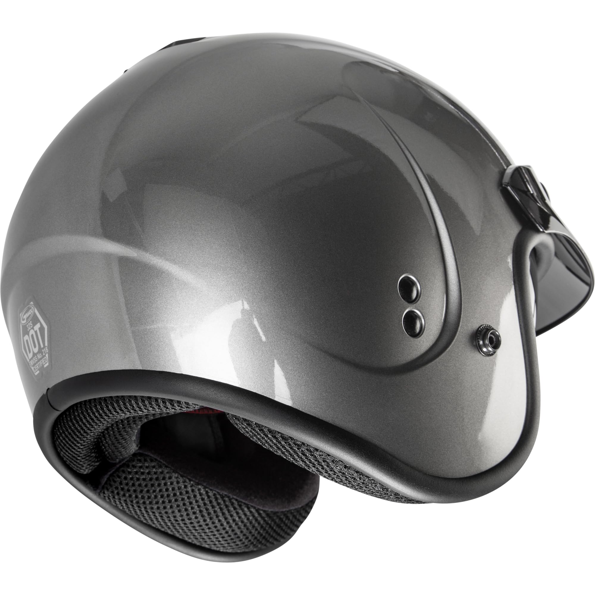 GMAX GM-32 Open-Face Motorcycle Helmet (Titanium, Medium) - FMVSS 218 Certified DOT Approved for Safety - Perfect for Street Riding, Cruising & Urban Commuting