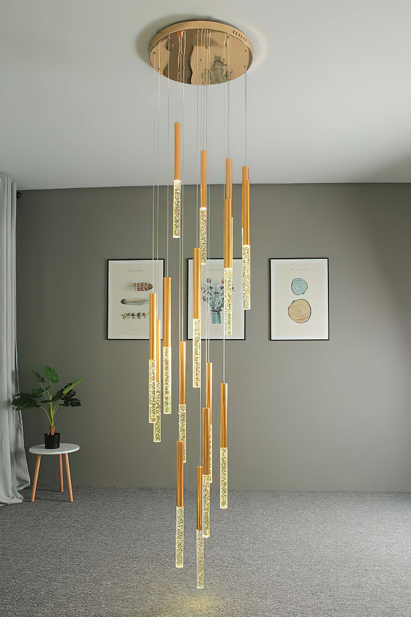 Modern Bubble Glass Pendant Light - Elegant Hanging Chandelier for Dining Room, Kitchen Island & Bedroom Decor - Dimmable LED Lighting Fixture