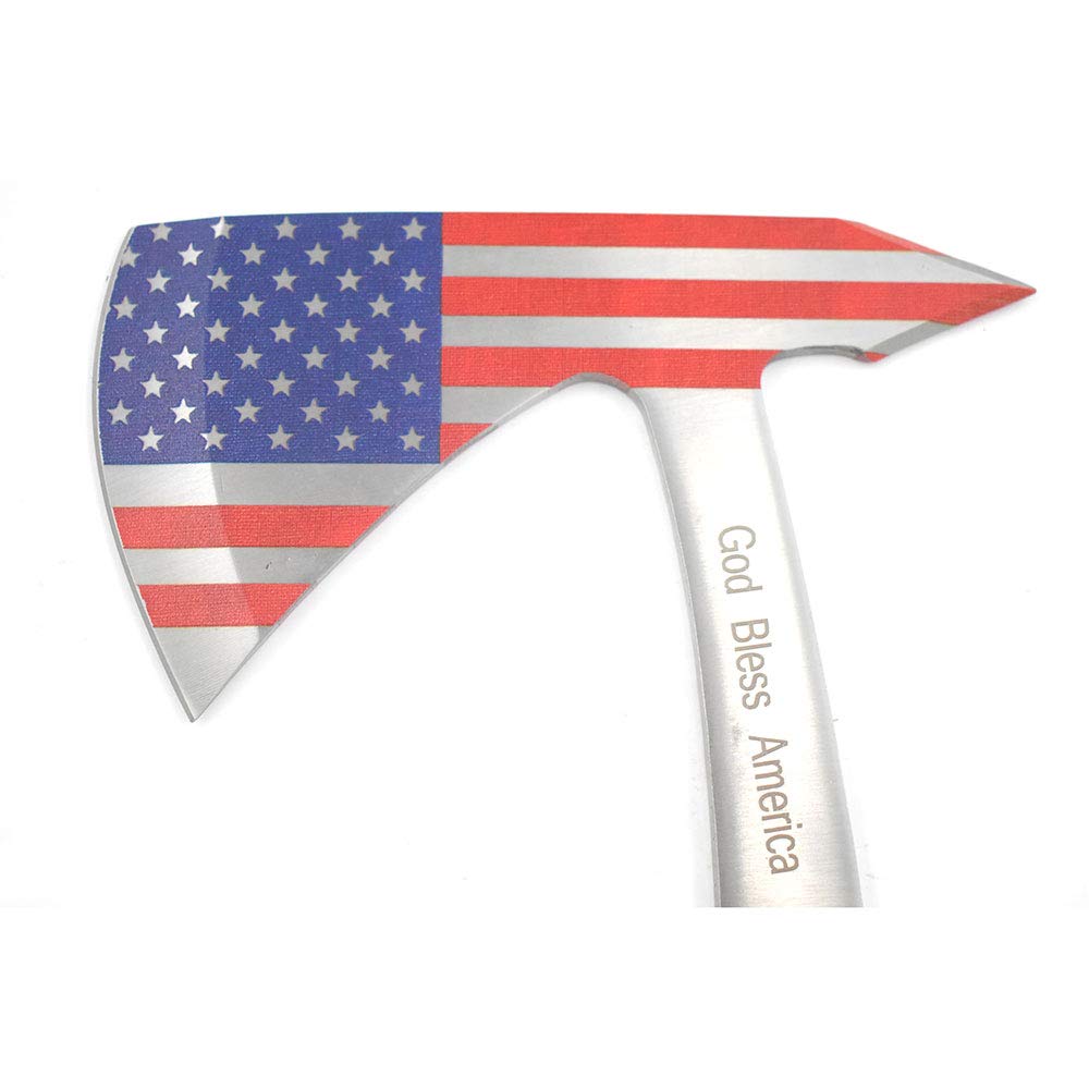 Snake Eye Tactical Compact Tomahawk - Camping Axe for Hunting, Fishing & Survival - Throwing Hatchet with USA Flag Design - Perfect for Outdoor Adventures, Bushcraft & Emergency Preparedness