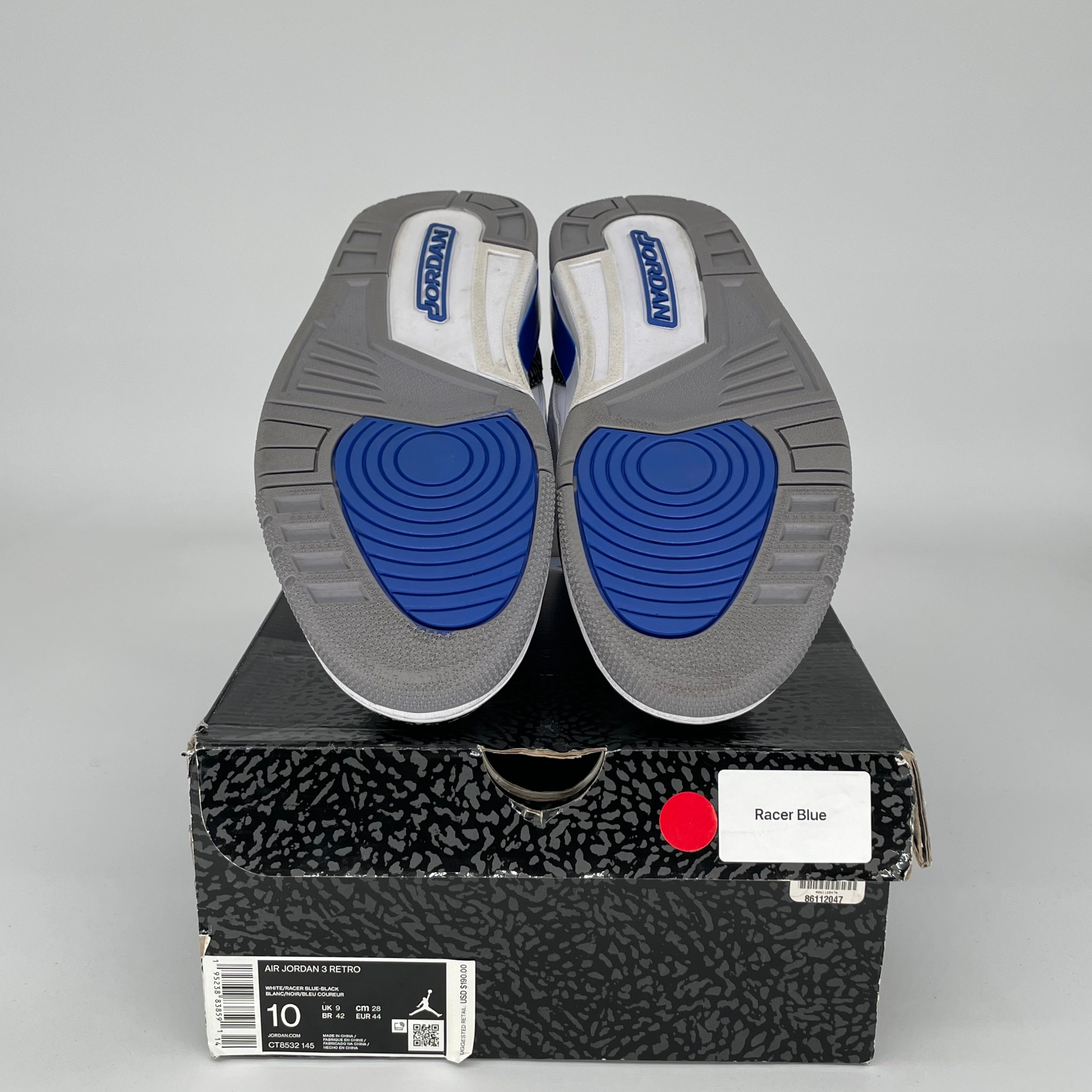 AIR JORDAN 3 RACER BLUE Men's Basketball Shoes Size 10 - Retro Style Sneakers for Running & Streetwear (CT8532-145) | Perfect for Sports, Gym Workouts and Casual Fashion