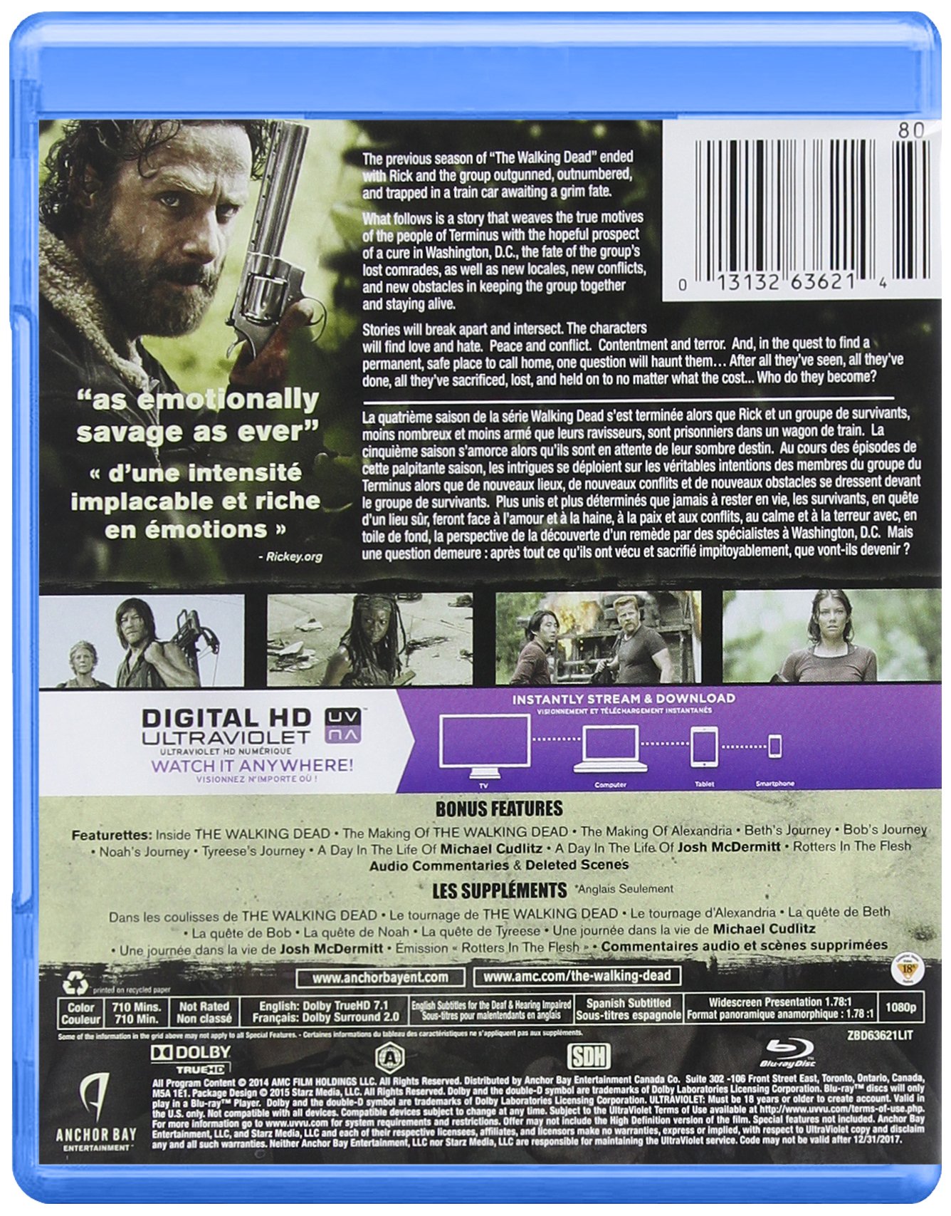 The Walking Dead Season 5 DVD Box Set - Complete TV Series Collection | Horror, Drama, Post-Apocalyptic Show | Perfect for Fans & Collectors | Great for Movie Nights & Gift Giving