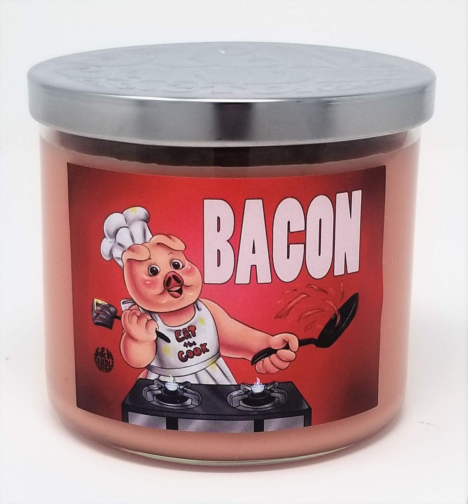 Premium Bacon Scented Candle - Large 3-Wick Soy Wax Candle with 80-Hour Burn Time | Made in USA | Perfect for Home Decor, Gifts & Relaxation | Bacon Lovers Gift Idea