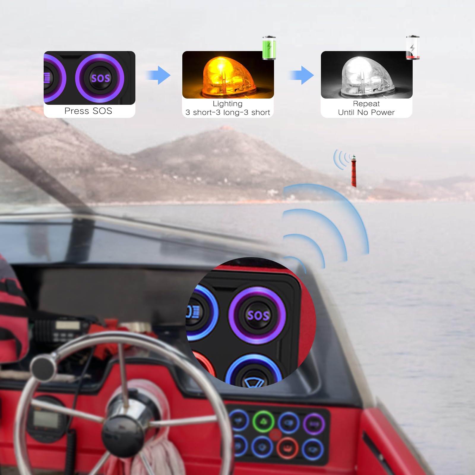 MaySpare 8 Gang Switch Panel - Upgraded Multicolored Toggle Momentary Pulse Switch Panel with Electronic Relay System | IP68 Waterproof for Yachts, Trucks, Off-Road Vehicles, RVs, SUVs, UTVs & ATVs | Perfect for Marine, Automotive & Outdoor Power Control Applications