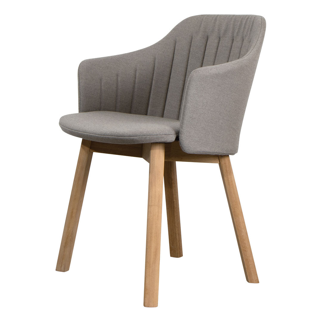 Premium Outdoor Chair with Wood Base & Comfortable Back/Seat Cushion - Perfect for Patio, Garden, Poolside, and Backyard Relaxation