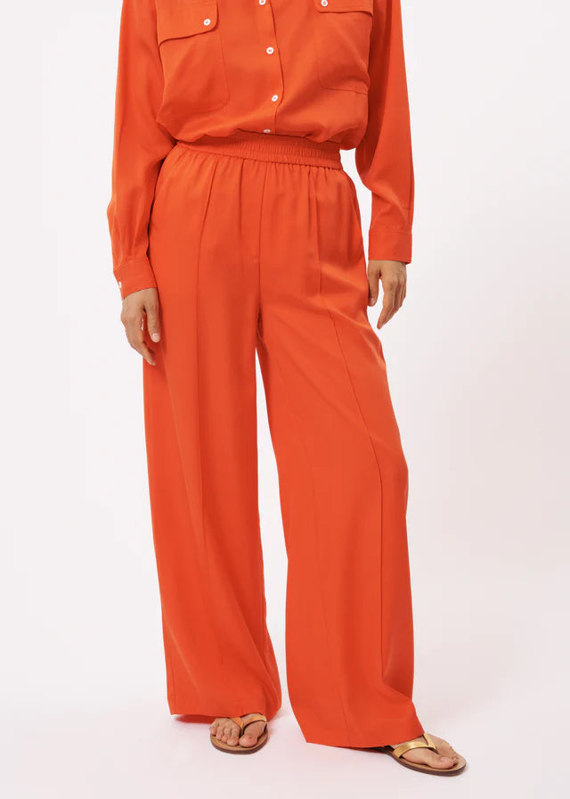 PALMINA Women's Wide Leg Pants - Burnt Orange High Waisted Lounge Pants for Yoga, Travel & Casual Wear