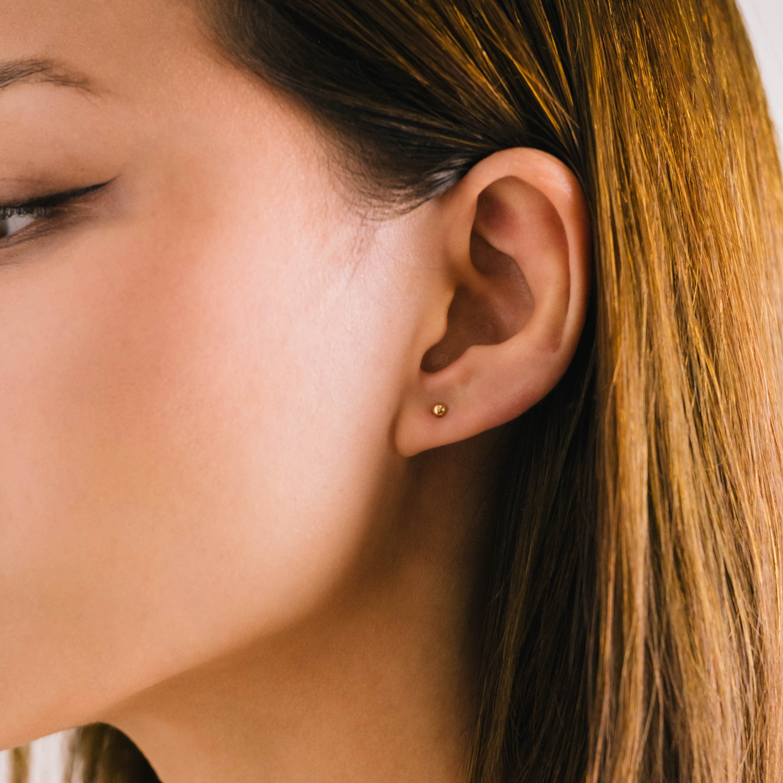 14K Gold Filled Ball Stud Earrings for Women - Hypoallergenic Minimalist Jewelry - Perfect for Everyday Wear, Gifts & Special Occasions