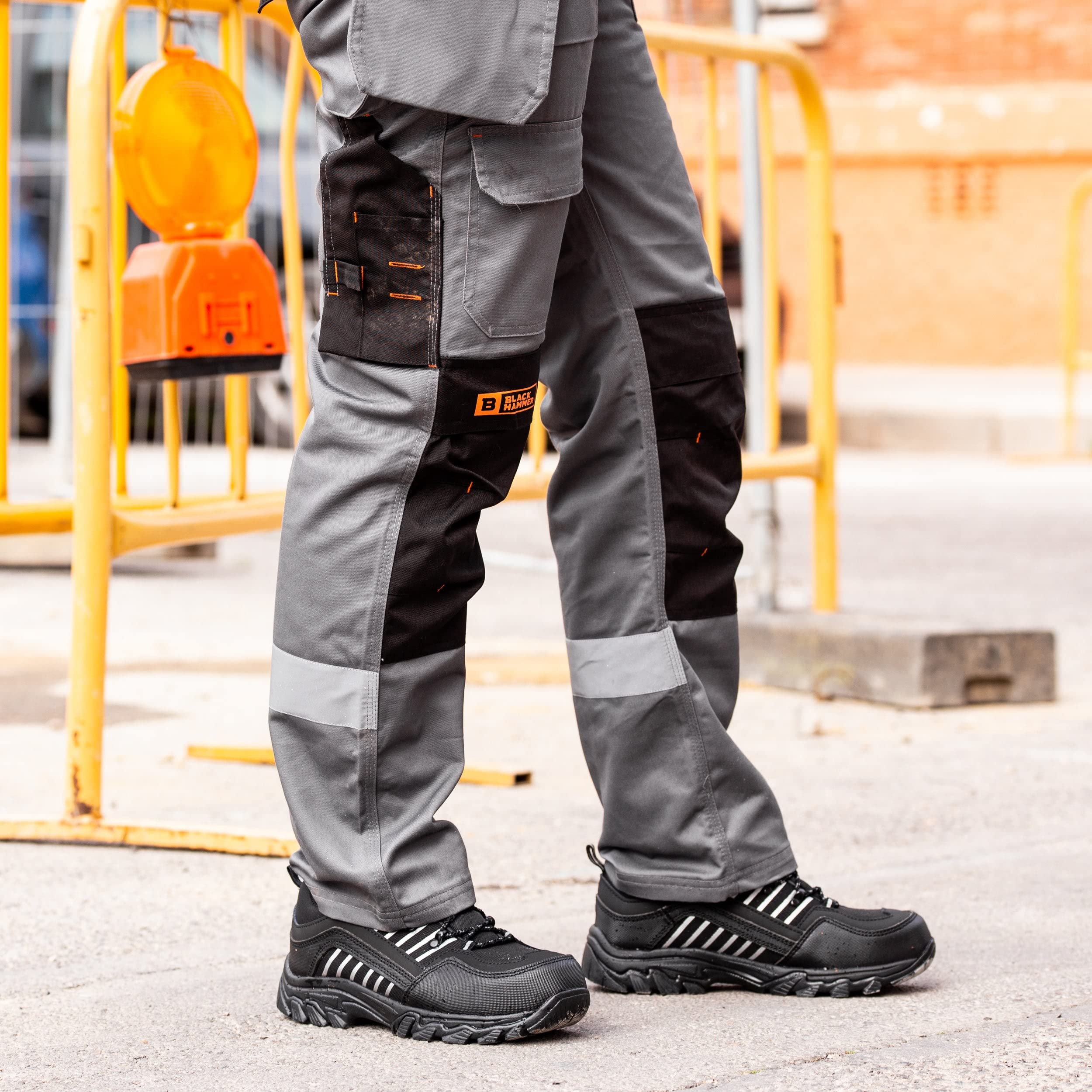 Black Hammer Men's Safety Trainers - Waterproof Steel Toe Work Shoes with Ankle Support, Lightweight S1P SRC 9900 Certified - Ideal for Construction, Warehouse & Industrial Work