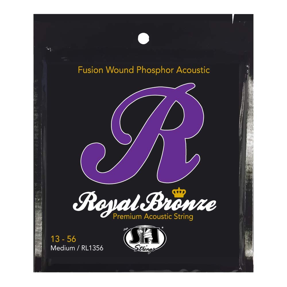 SIT Strings Royal Bronze Phosphor Acoustic Guitar Strings - Medium Gauge 13-56 (RL1356) | Premium Sound for Folk, Country & Fingerstyle Playing