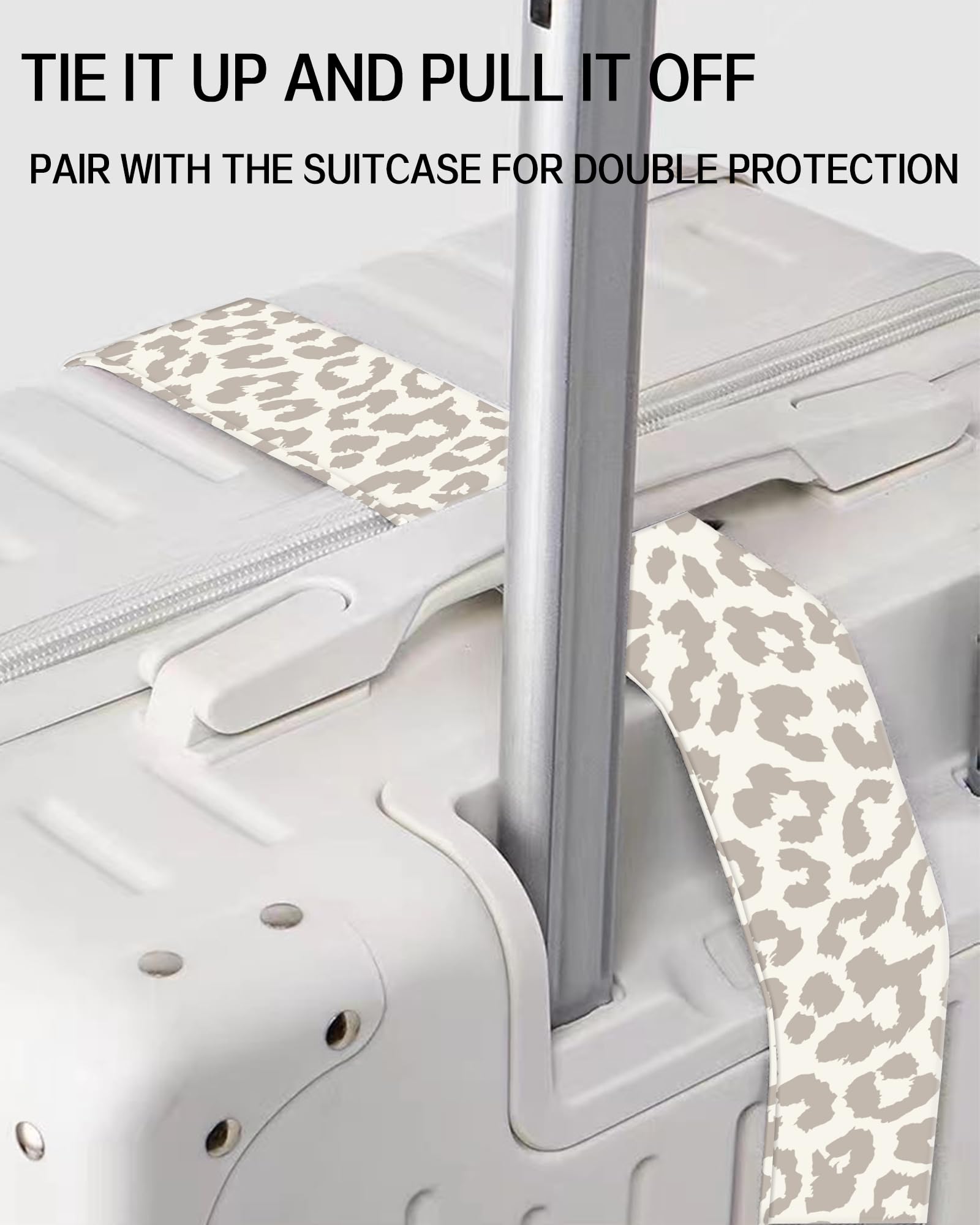 Durable Adjustable Luggage Straps for Suitcases - Wide Travel Belt with Secure Buckle, Cute Leopard Print Suitcase Strap Identifiers - Perfect for Air Travel, Vacation & Business Trips