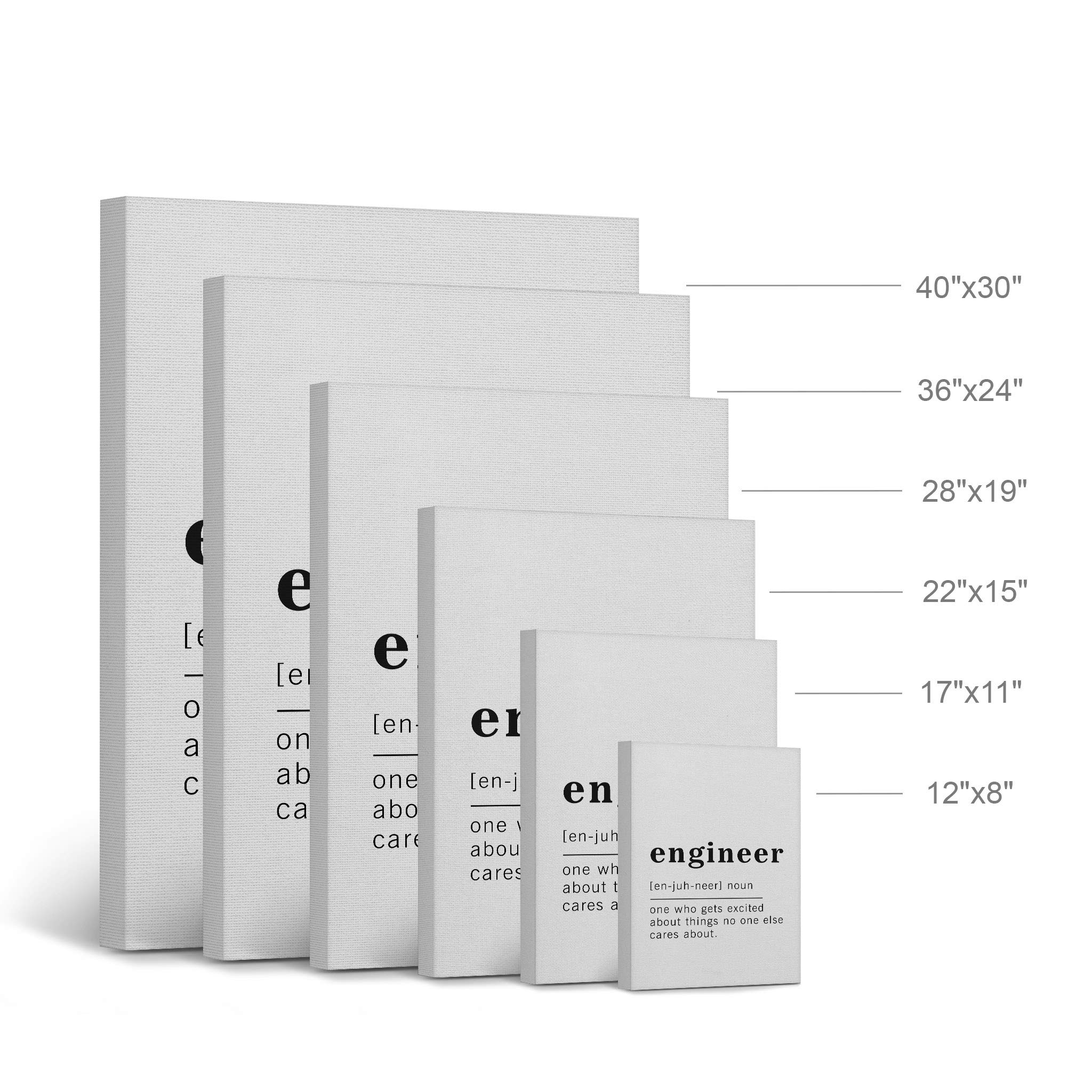 Funny Engineer Definition Canvas Print - Inspirational Quote Wall Art for Office, Living Room, Bedroom & Bathroom - Ready to Hang Home Decor (36x24 inches, Made in USA) - Perfect Gift for Engineers & Tech Enthusiasts
