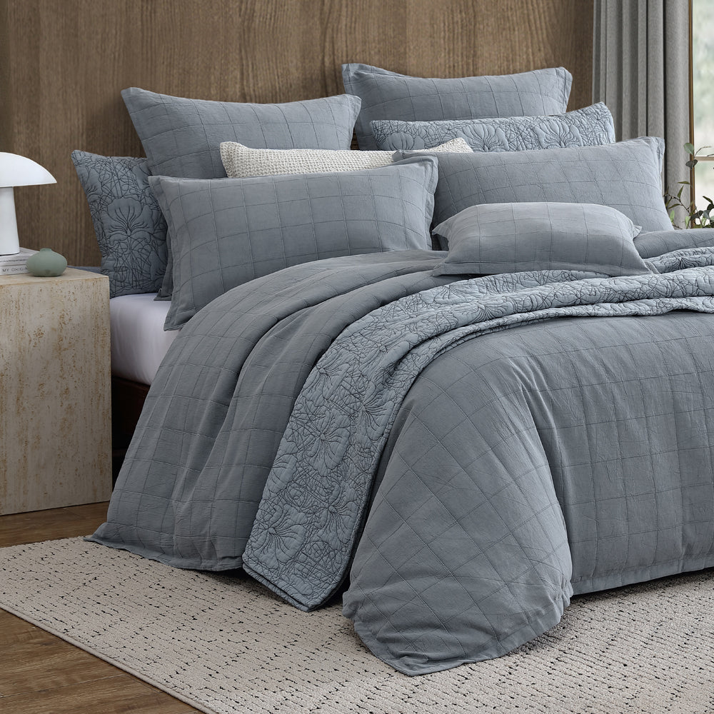 Artemis Denim Square Filled Cushion - Stylish Home Decor Throw Pillow for Sofa, Bed & Outdoor Use - Soft & Comfortable Decorative Pillow Cover