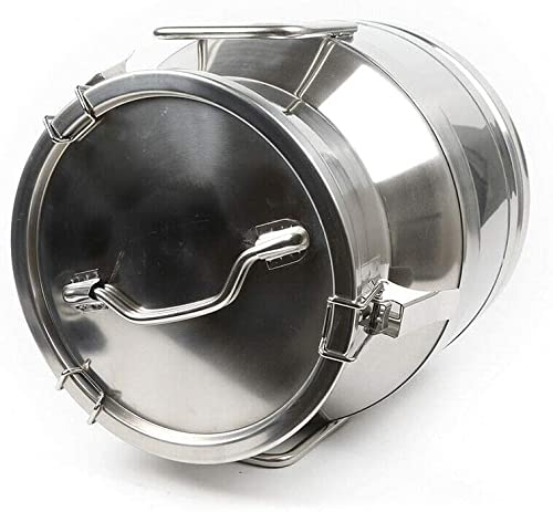 3.16 Gallon Stainless Steel Milk Can, Ice Bucket & Wine Chiller - Commercial Water Jug, Liquid Storage Pail & Fermentation Barrel - Multi-Purpose Kitchen Canister for Beverage Cooling, Brewing & Food Storage
