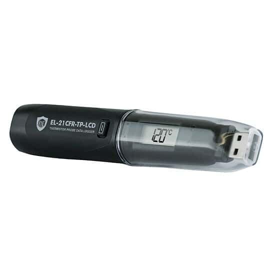 Lascar Electronics EL-21CFR-TP-LCD EasyLog 21CFR FDA-Compliant Temperature Data Logger with Probe - Ideal for Food Storage, Pharmaceutical Monitoring & Laboratory Use