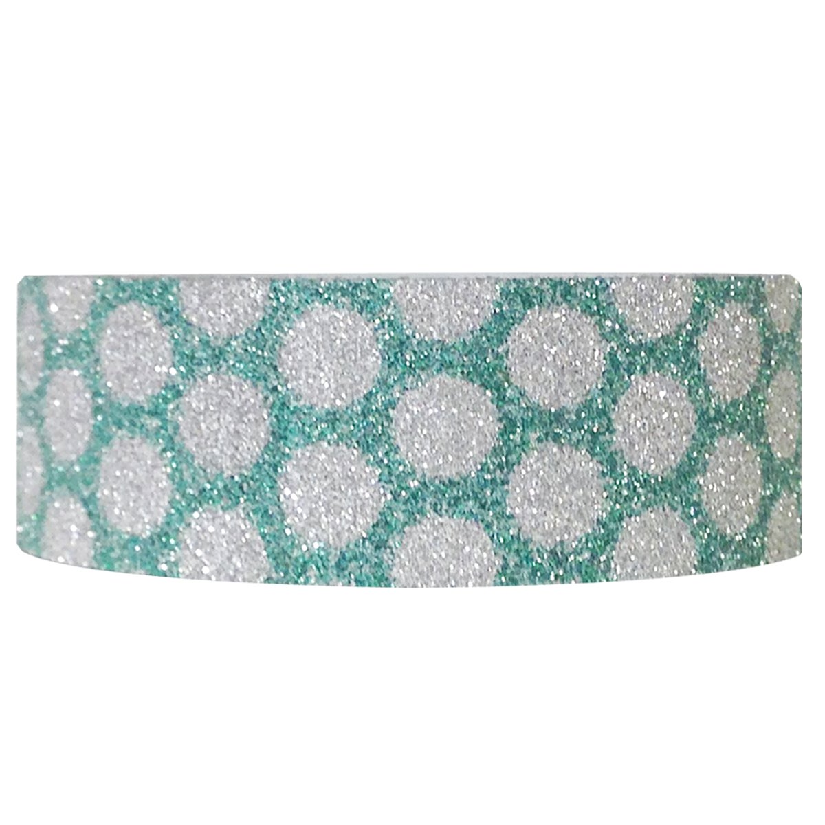 Allydrew Shimmer Japanese Washi Masking Tape - Green Dots Decorative Craft Tape for Scrapbooking, Journaling, Gift Wrapping & DIY Projects