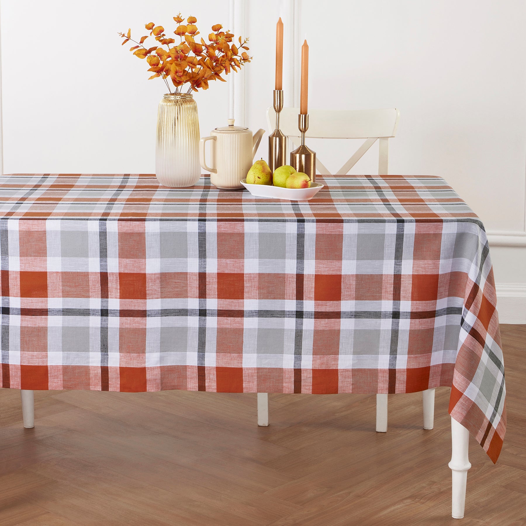 Buffalo Check Tablecloth for Fall - Red and Black Plaid Table Cover - Perfect for Thanksgiving, Christmas, and Autumn Home Decor