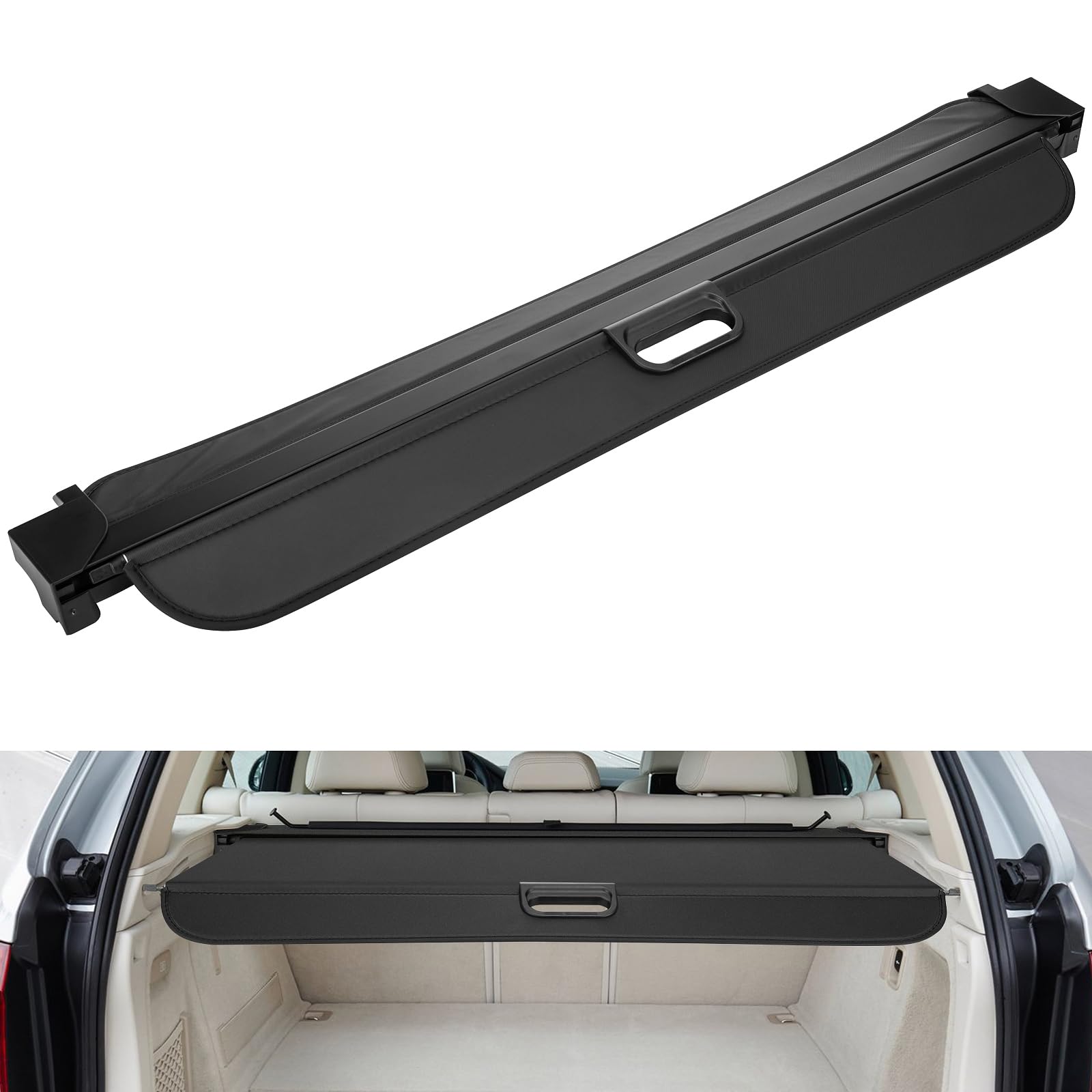 BMW X5 E70 F15 Retractable Cargo Shade Cover (2007-2018) - Black Rear Trunk Luggage Protector for Sedan & SUV | Perfect for Road Trips, Grocery Hauling & Pet Transport