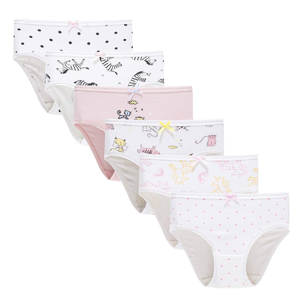 Benetia Girls' Cotton Underwear 4-Pack - Soft Breathable Panties for Kids, Toddlers & Teens - Perfect for School, Play & Everyday Comfort