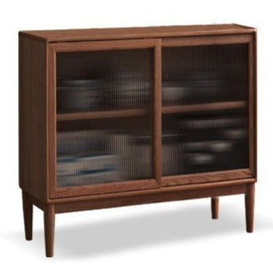 Solid Oak Wood Sideboard Buffet Cabinet - Multi-Functional Storage for Dining Room, Living Room & Entryway - Rustic Farmhouse Style Furniture for Home Decor