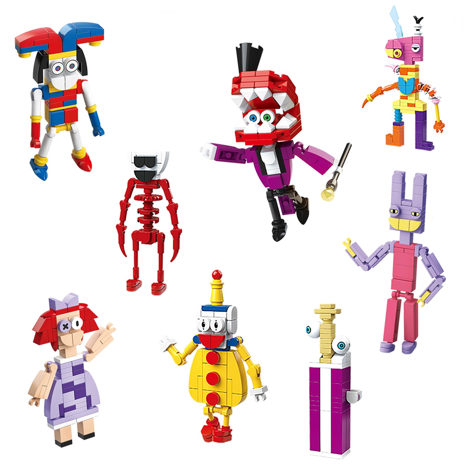 Digital Circus Building Block Set - 8-in-1 Lego-Compatible Toy with Pomni, Jax, Ragatha & More (503 Pieces) | Creative STEM Gift for Kids 6+ | Birthday Present & Educational Play