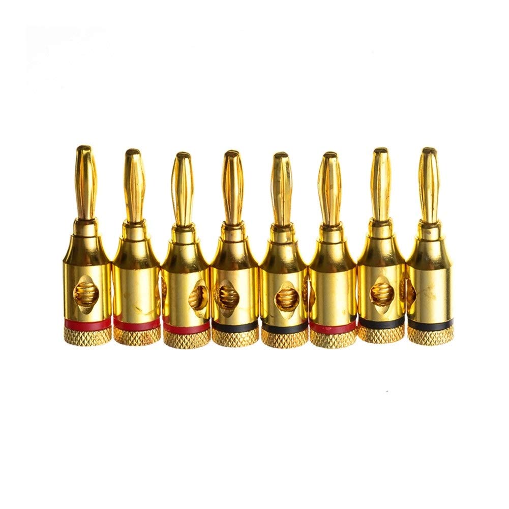 20PCS 4mm 24K Gold Plated Banana Plug Connectors - High Quality Speaker Wire Cable Connectors for Amplifier & Audio Equipment | Perfect for Home Theater, Studio Setup & DIY Audio Projects