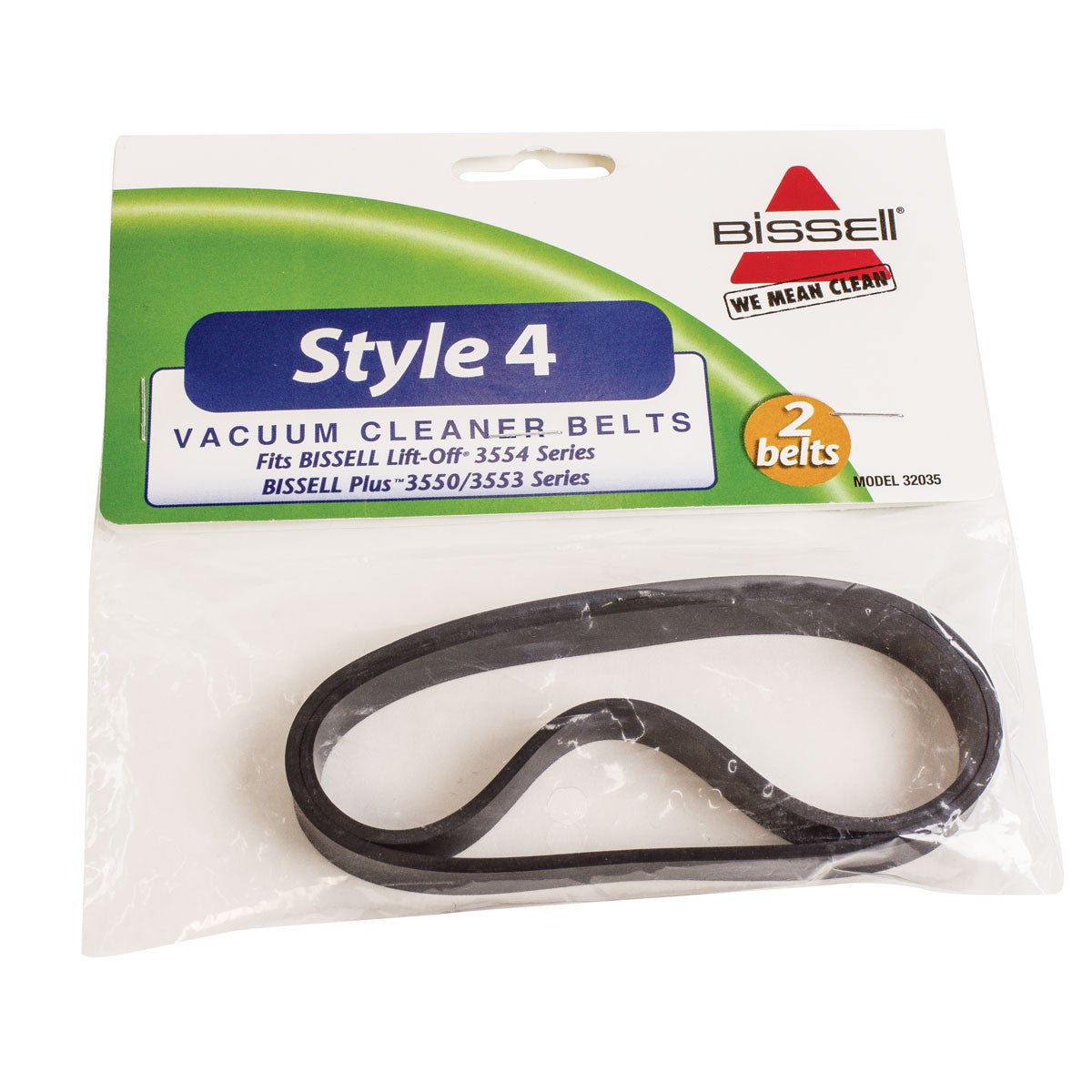 Bissell Lift Off Style 4 Replacement Belts - 2 Pack | Durable Vacuum Cleaner Belts for Efficient Cleaning | Perfect for Home, Office & Pet Hair Removal